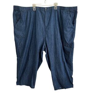 King Size Mens Denim Lounge Pants  6XL 38 BIG Blue Cotton Comfort Waist Outdoor